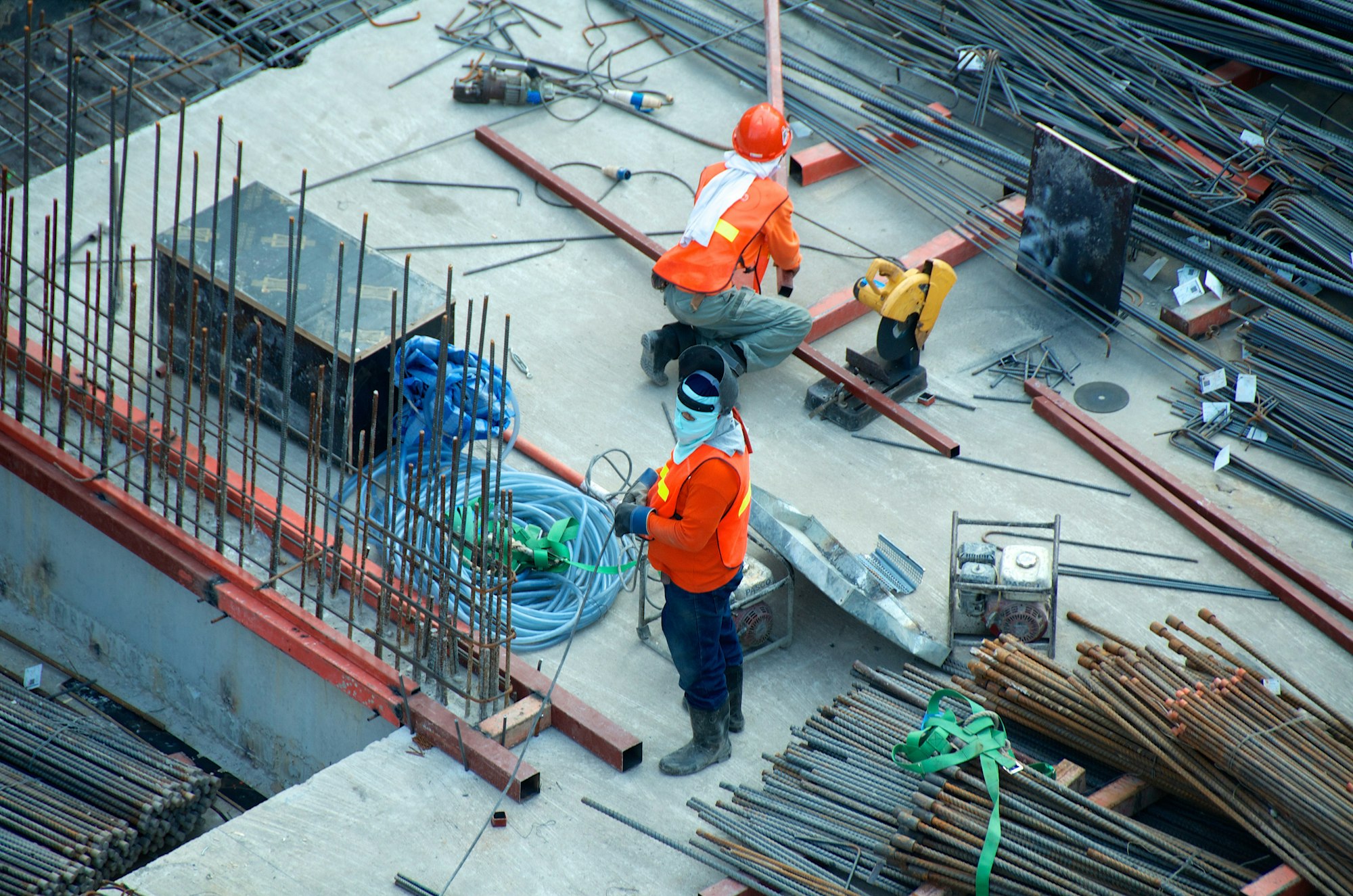Materials being handled on a construction site