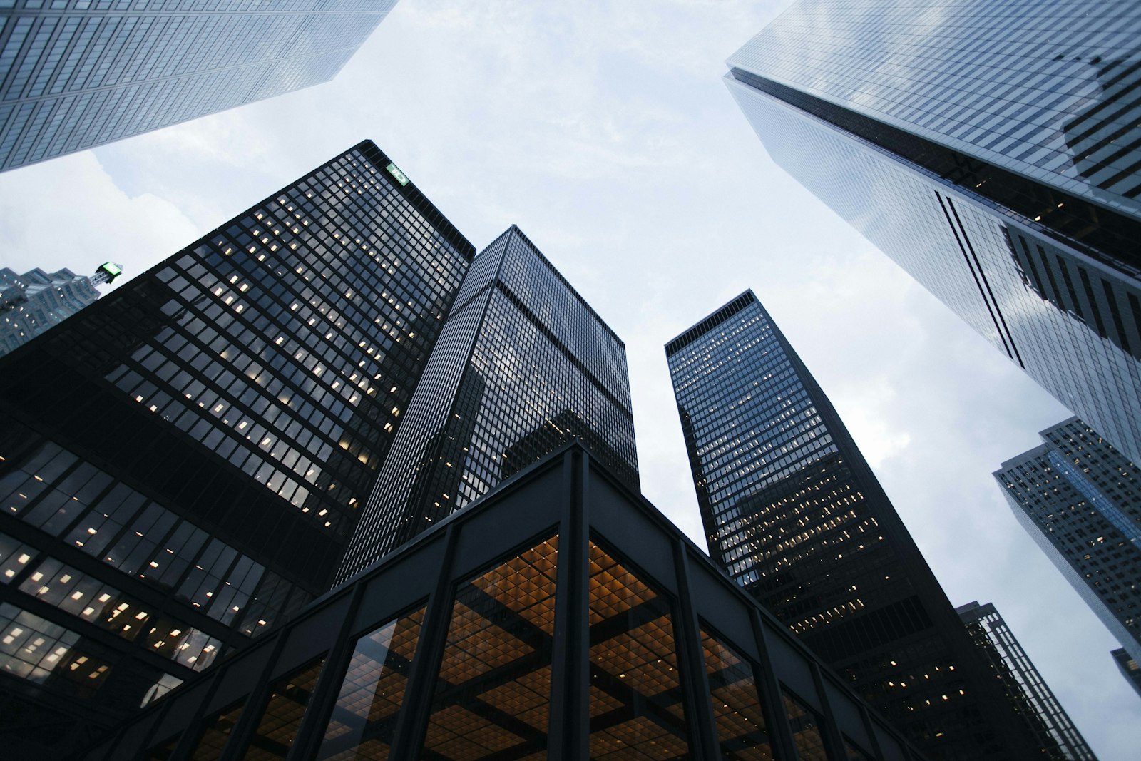 Completed towers seen from below